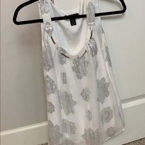 White silk tank with medallions